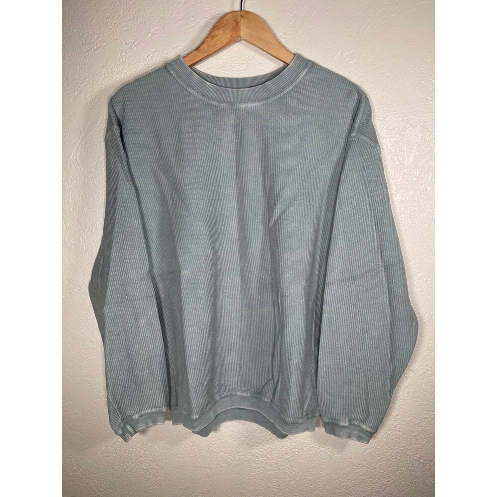 Moon Ryder Pullover Sweatshirt Ribbed Oversized Light Teal Small Preowned